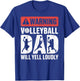 Vintage Volleyball Dad USA Flag Retro Fathers Day Daddy T-Shirt - T-Shirt | Royal