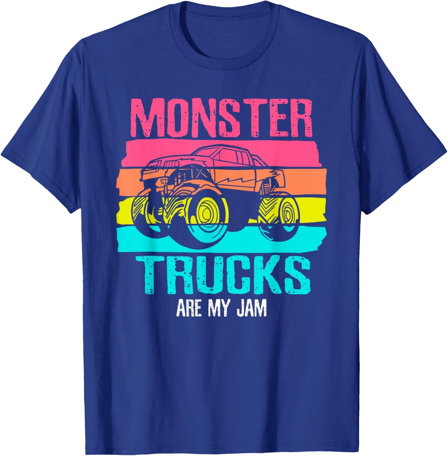 Monster Trucks Are My Jam Engines Truck Car Lovers Trucker T-Shirt - T-Shirt | Royal