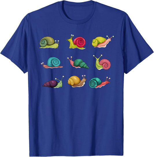 Funny Snails Gift Women Kids Sluggish Animal Lover T-Shirt - T-Shirt | Royal