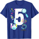 Science STEM 5 Year Old 5th Birthday Party Shirt Boys Girls T-Shirt - T-Shirt | Royal