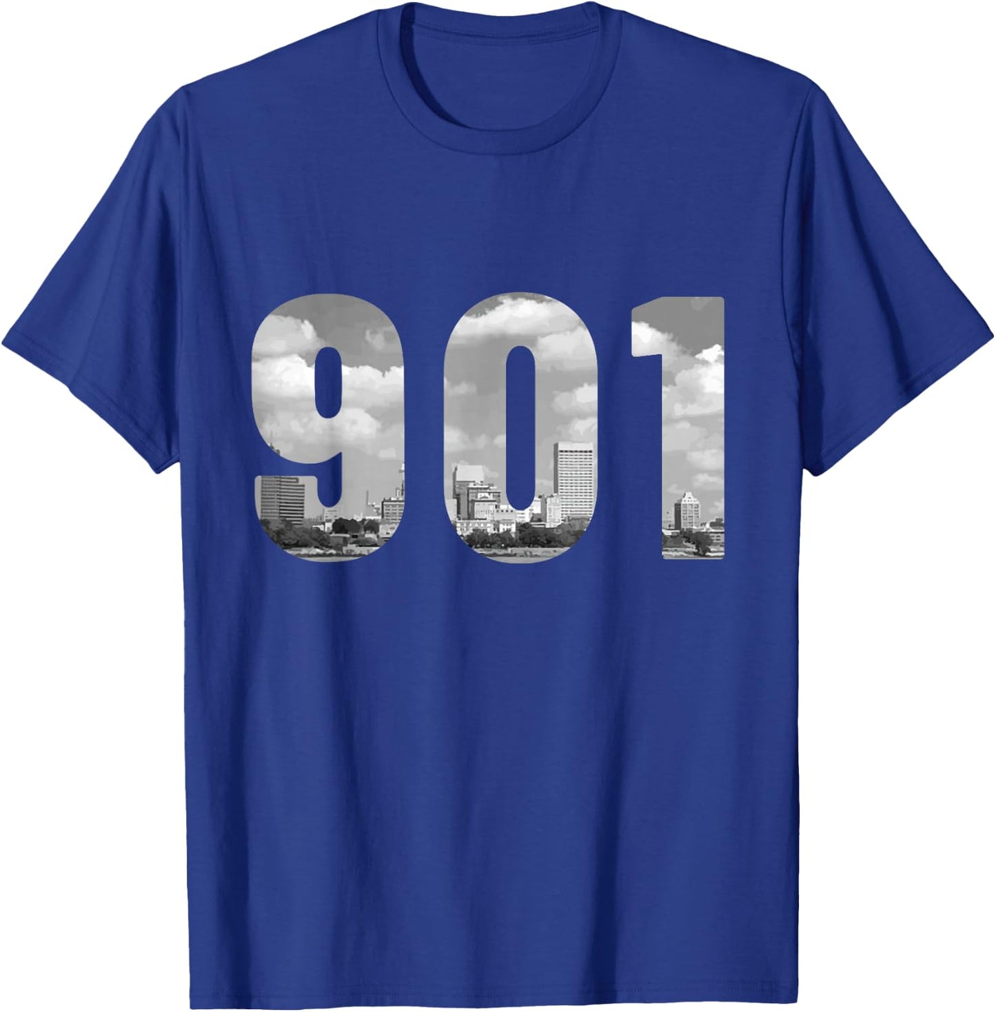 Memphis 901 Area Code Skyline Tennessee Vintage T-Shirt - T-Shirt | Royal