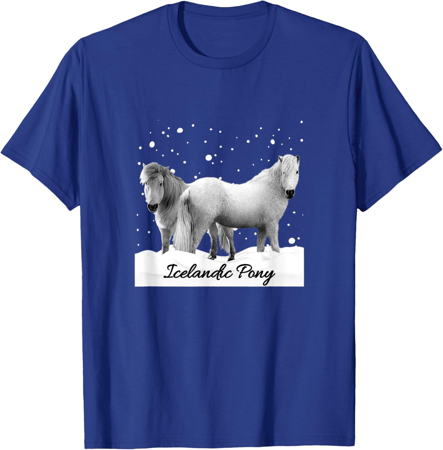 Icelandic Ponies Iceland Pony Horse Lovers Snow Design T-Shirt - T-Shirt | Royal