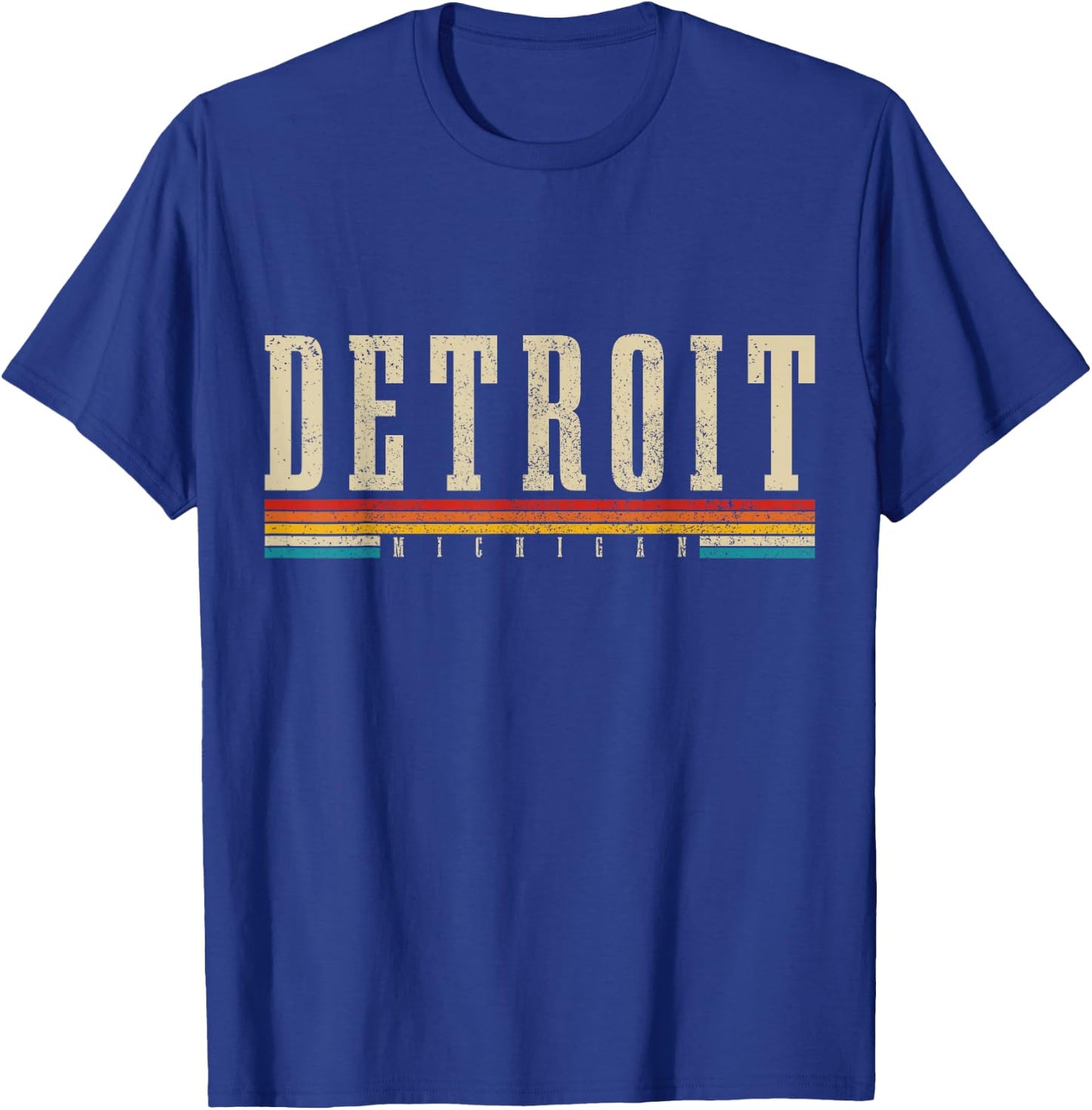 Detroit Michigan Vintage/Retro T-Shirt - T-Shirt | Royal