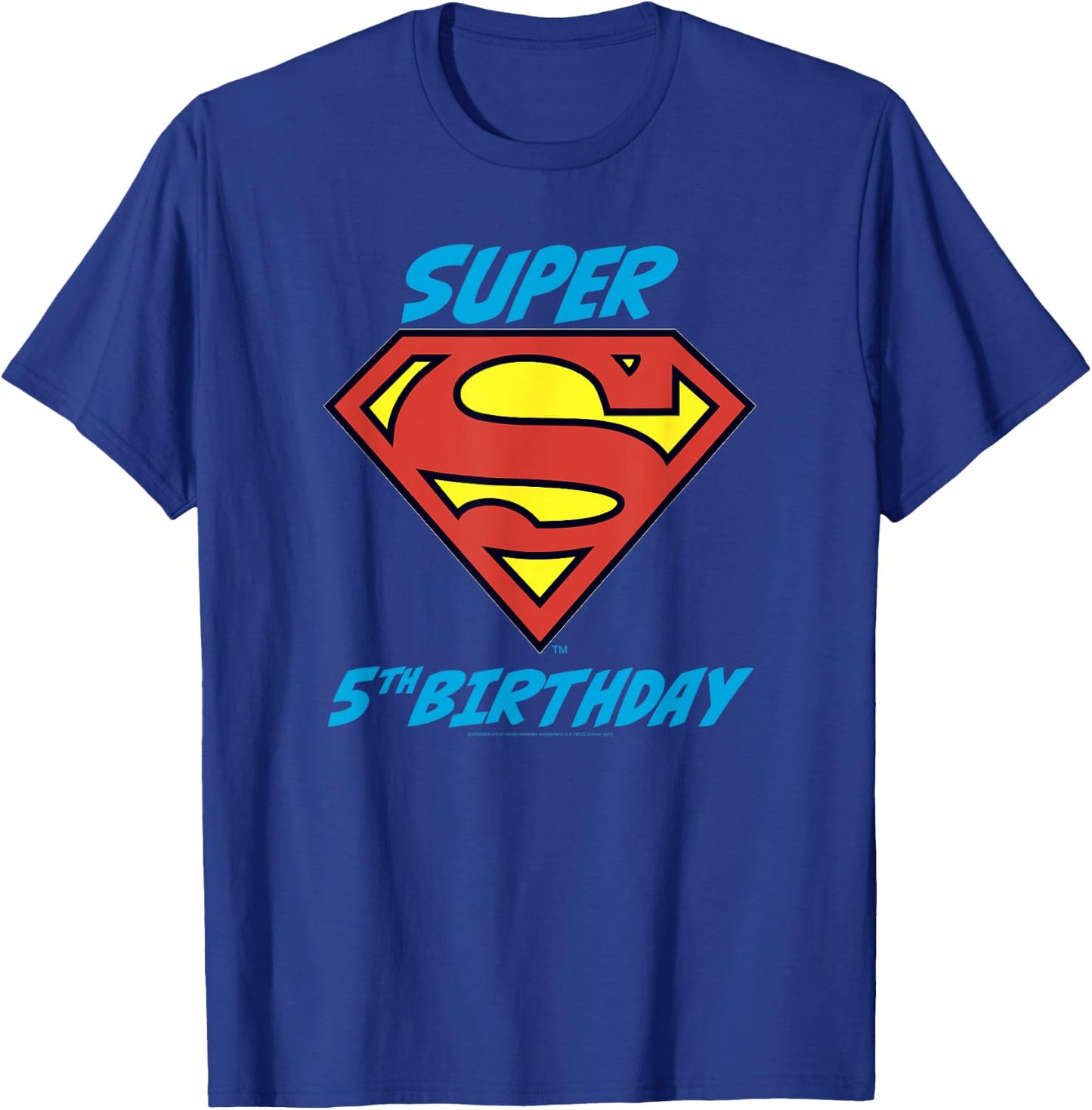 DC Comics Superman Super 5th Birthday Logo T-Shirt - T-Shirt | Royal