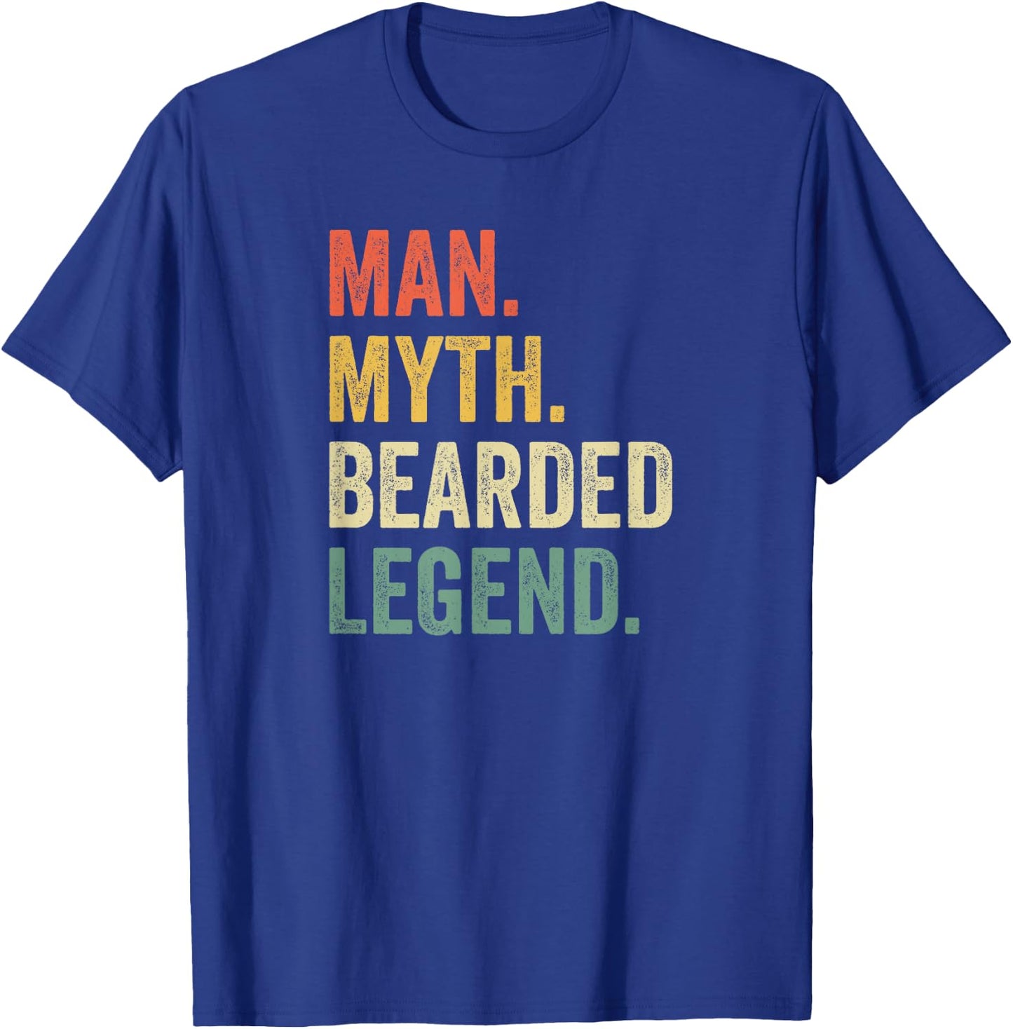 Man Myth Bearded Legend Dad Beard Father's Day Vintage T-Shirt - T-Shirt | Royal