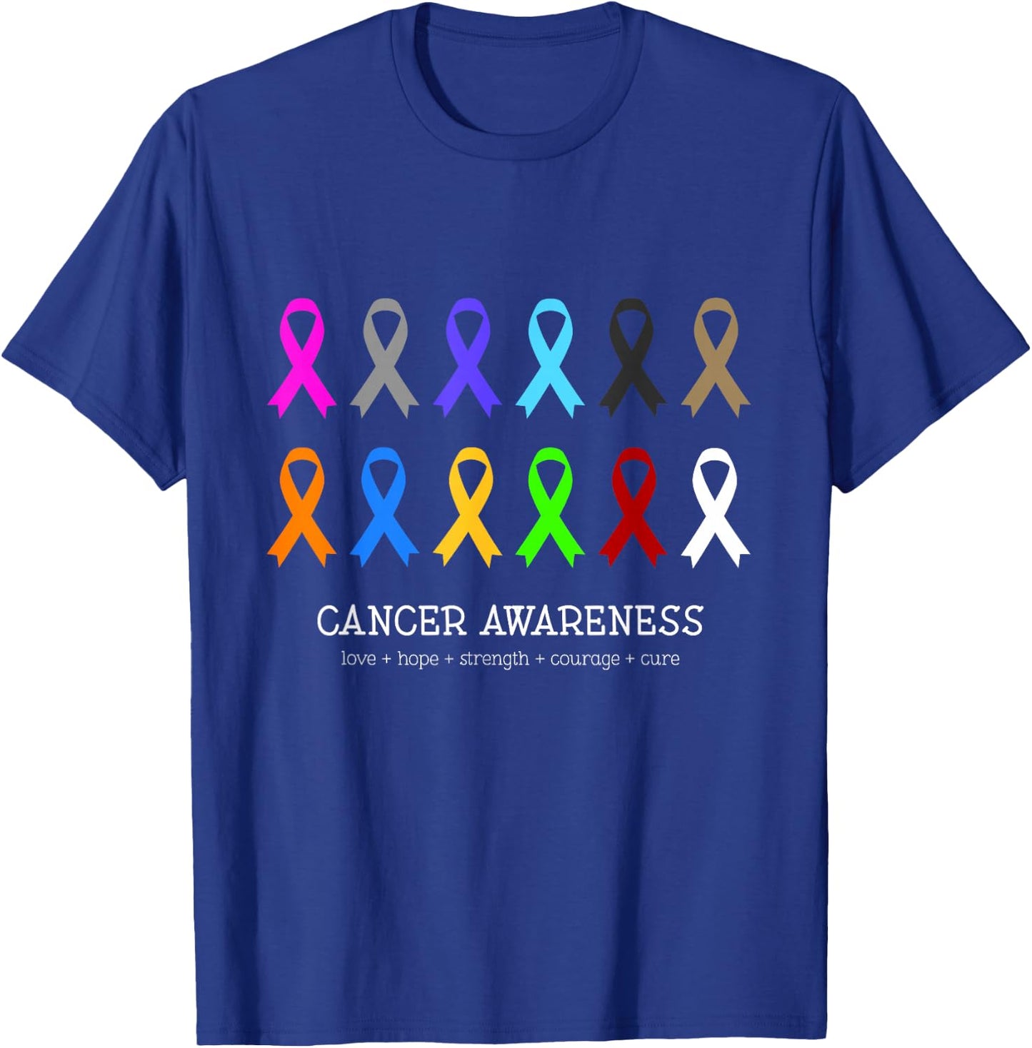 Cancer Awareness Clothing - Fight Cancer Ribbon T-Shirt - T-Shirt | Royal