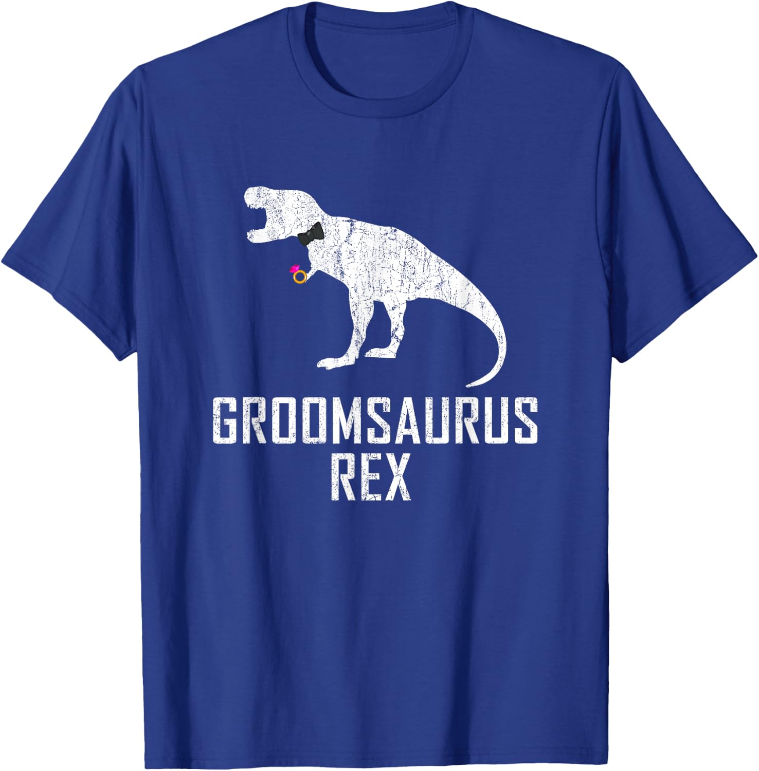Groom Dinosaur Shirt Funny Groomsaurus Rex Wedding Gift T-Shirt - T-Shirt | Royal
