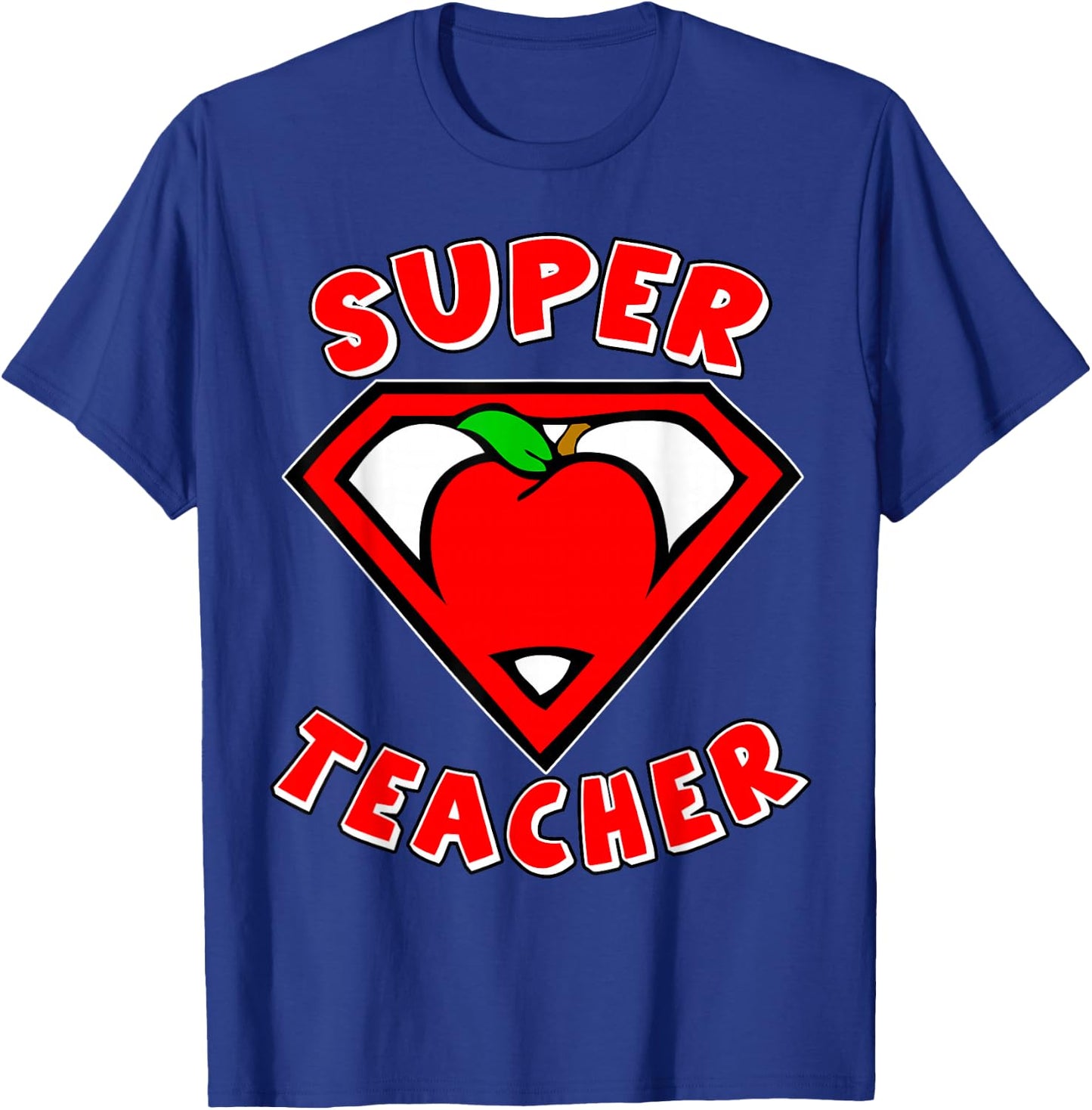 Super Teacher Shirt Superhero Shirt Apple Shirt Gift Shirt T-Shirt - T-Shirt | Royal