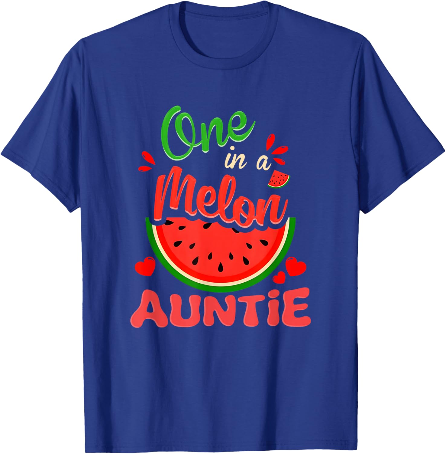 One in a Melon Auntie 1st Birthday Party Family Matching T-Shirt - T-Shirt | Royal