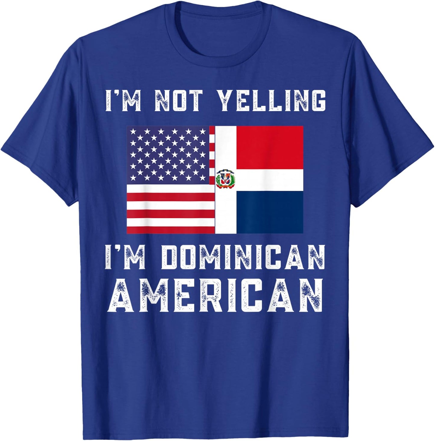 Dominican American Flag Apparel - Funny Dominicans Design T-Shirt - T-Shirt | Royal