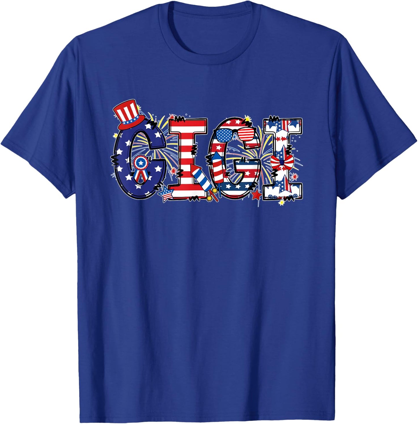 Gigi Funny 4th of July USA Flag American Patriotic T-Shirt - T-Shirt | Royal