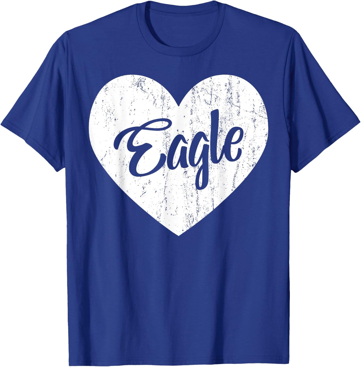 Eagles School Sports Fan Team Spirit Mascot Heart Gift T-Shirt - T-Shirt | Royal