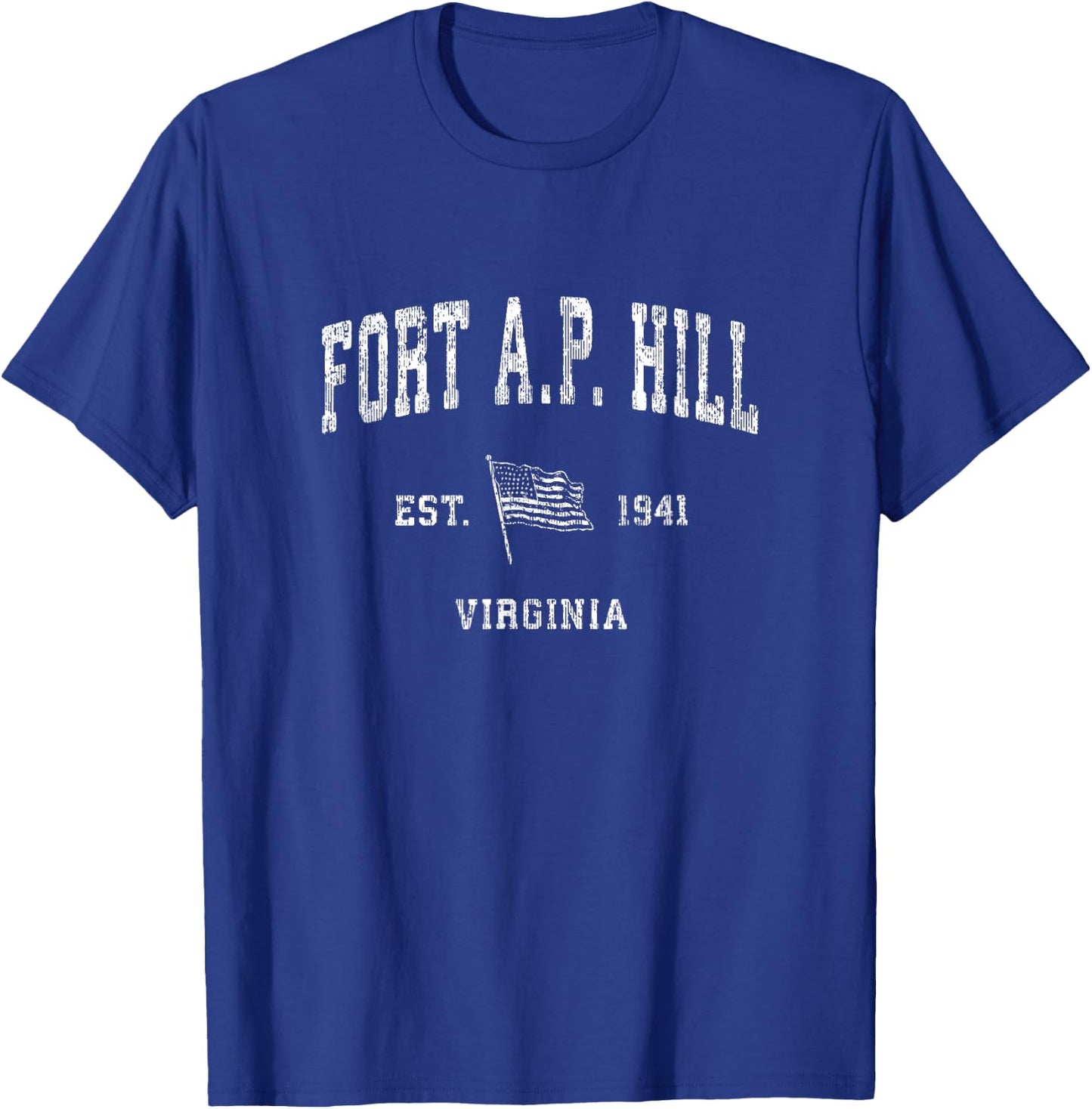 Fort A.P. Hill Virginia VA Vintage US Flag T-Shirt - T-Shirt | Royal