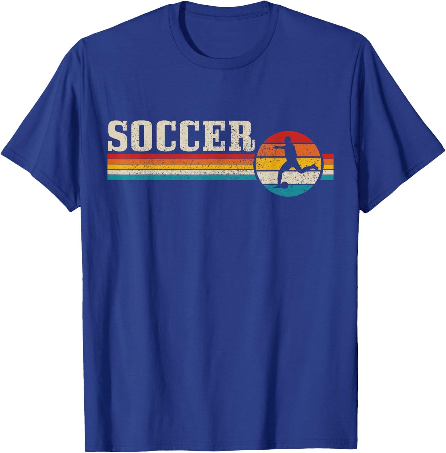 Vintage Soccer Player Sport Retro Men Boys Football T-Shirt - T-Shirt | Royal