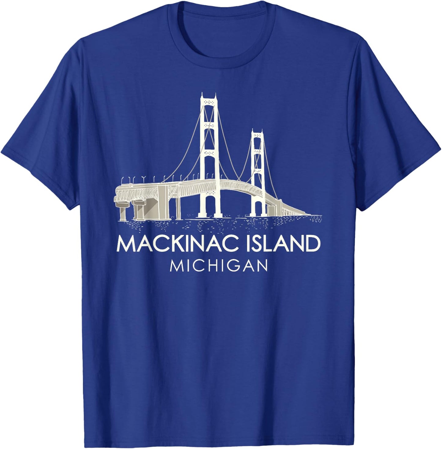 Mackinac Island Bridge Michigan Great Lakes Huron Ferry Trip T-Shirt - T-Shirt | Royal