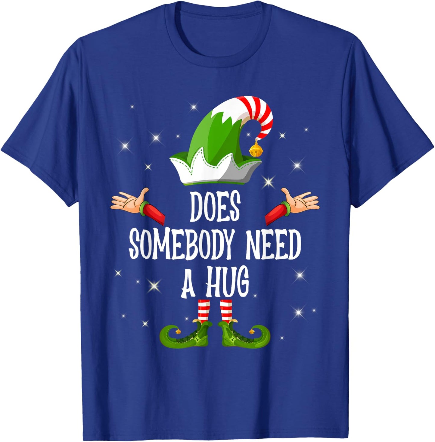 Does Somebody Need A Hug Elf Family Matching Group Christmas T-Shirt - T-Shirt | Royal