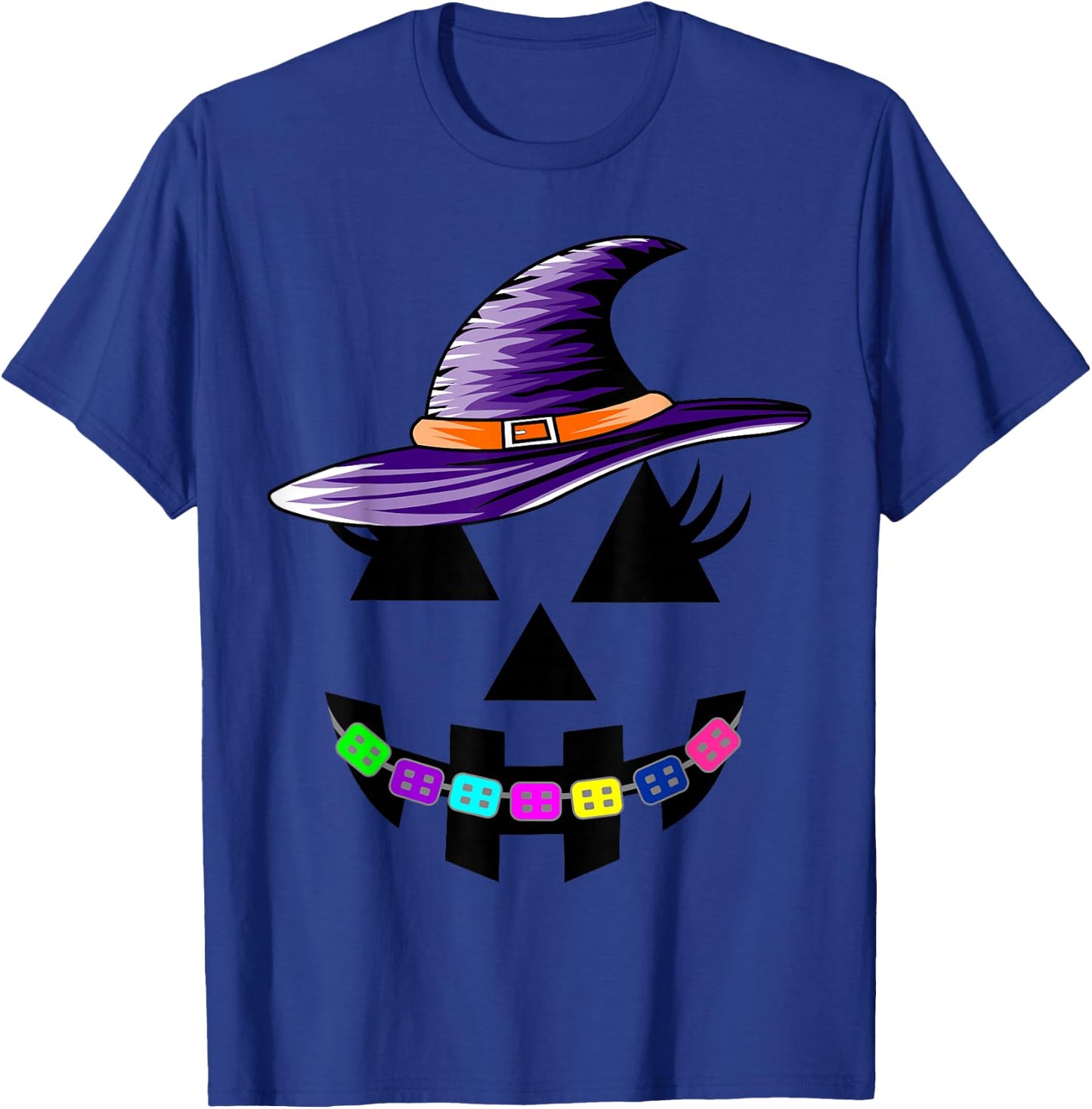 Halloween Pumpkin with Braces Orthodontist Costume Kids T-Shirt - T-Shirt | Royal