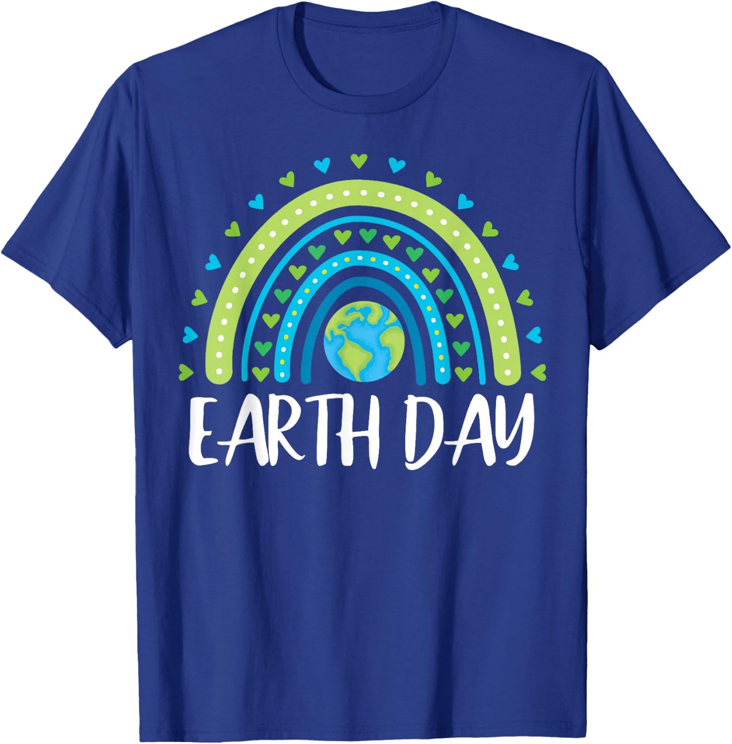 Happy Earth Day 2026 Girls Kids Rainbow T-Shirt - T-Shirt | Royal