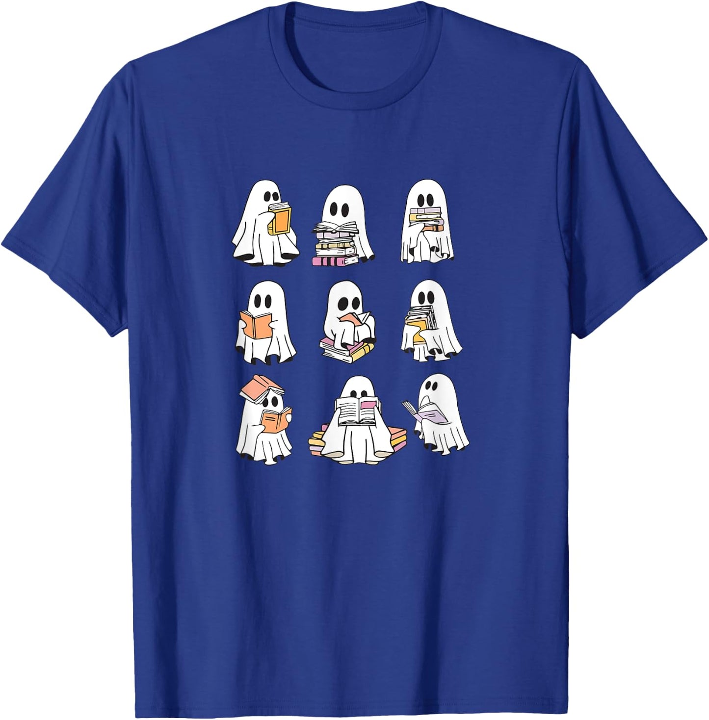 Ghost Reading Books, Bookish Halloween T-Shirt - T-Shirt | Royal
