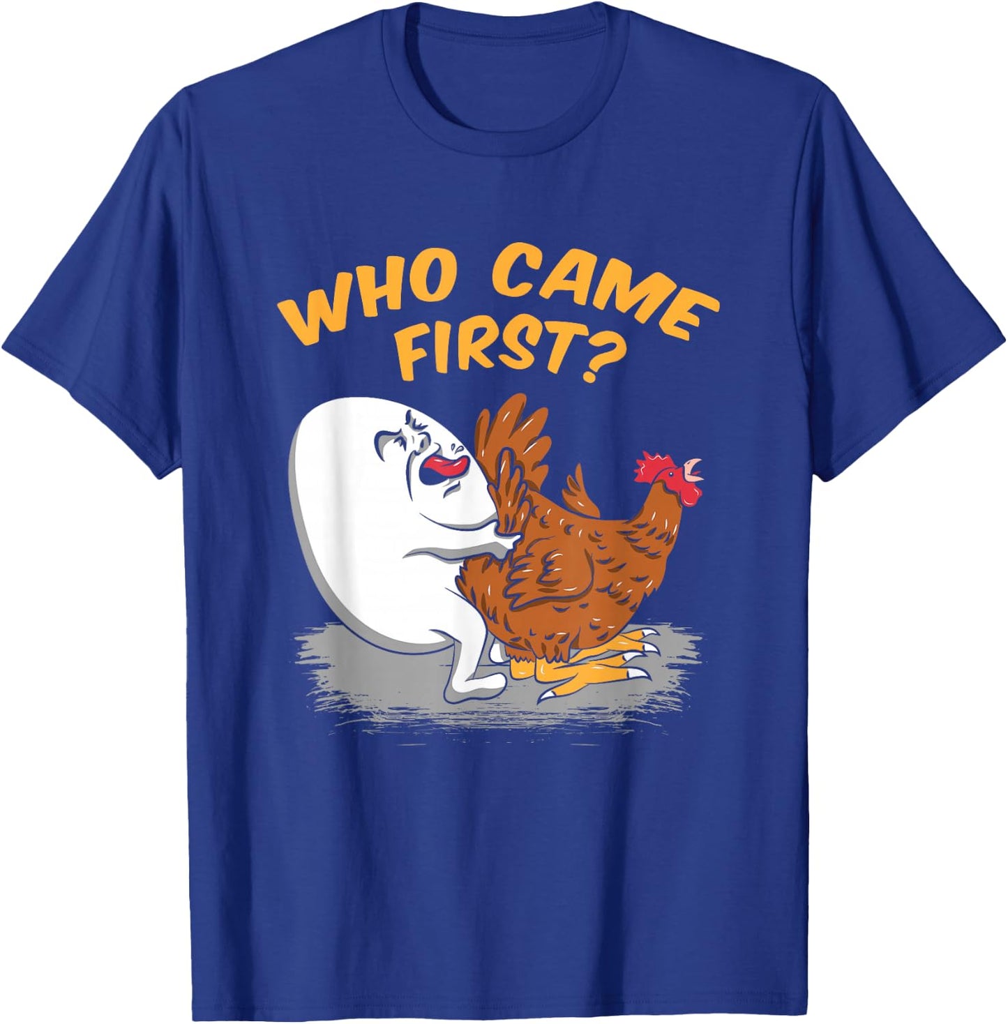 Chicken Farming - Who came First Poultry Farmer Gift T-Shirt - T-Shirt | Royal