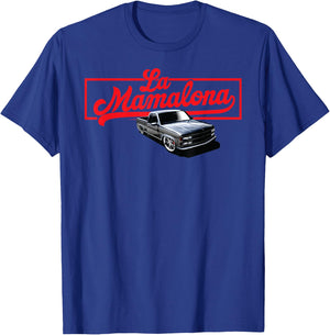 La Mamalona 1990s custom truck slammed static on big wheels T-Shirt - T-Shirt | Royal