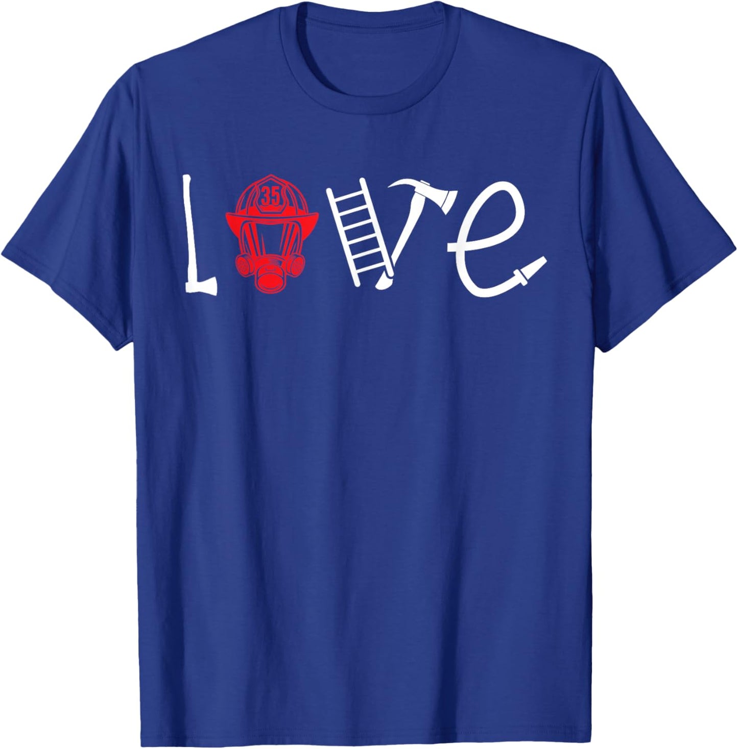 Female Firefighter Love Wife Girlfriend T-Shirt - T-Shirt | Royal