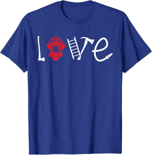Female Firefighter Love Wife Girlfriend T-Shirt - T-Shirt | Royal