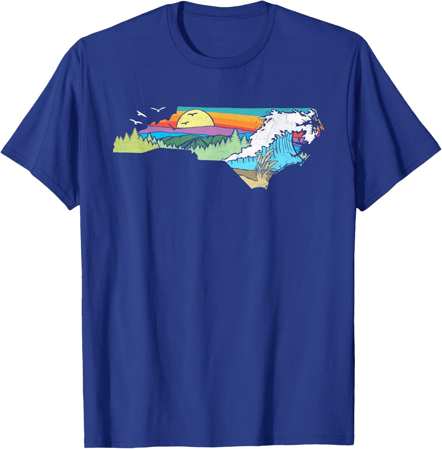 North Carolina Outdoors Retro Nature Lover Graphic Small T-Shirt - T-Shirt | Royal