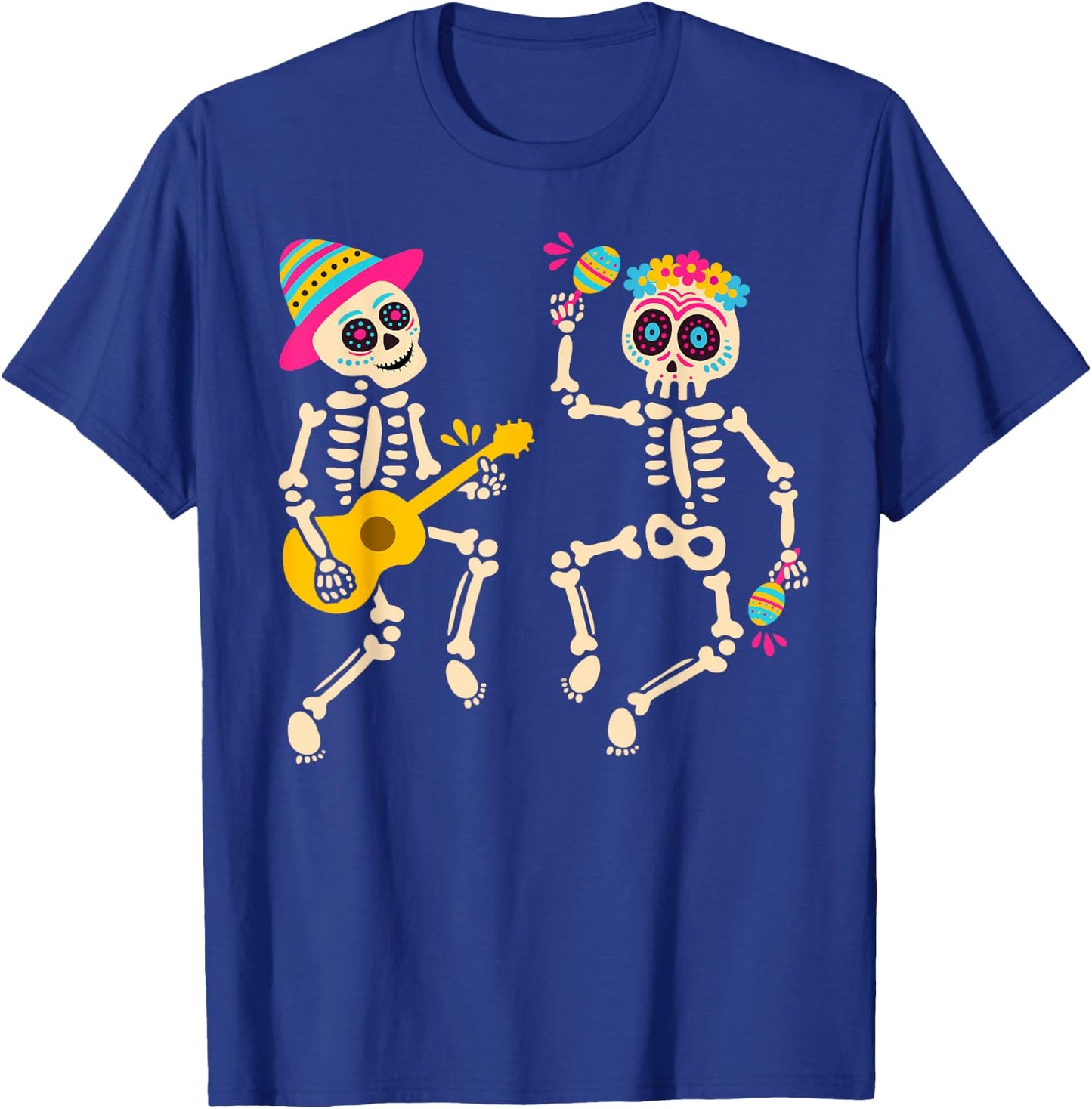 Dia De Los Muertos Skeleton Dancing Skull Day of The Dead T-Shirt - T-Shirt | Royal