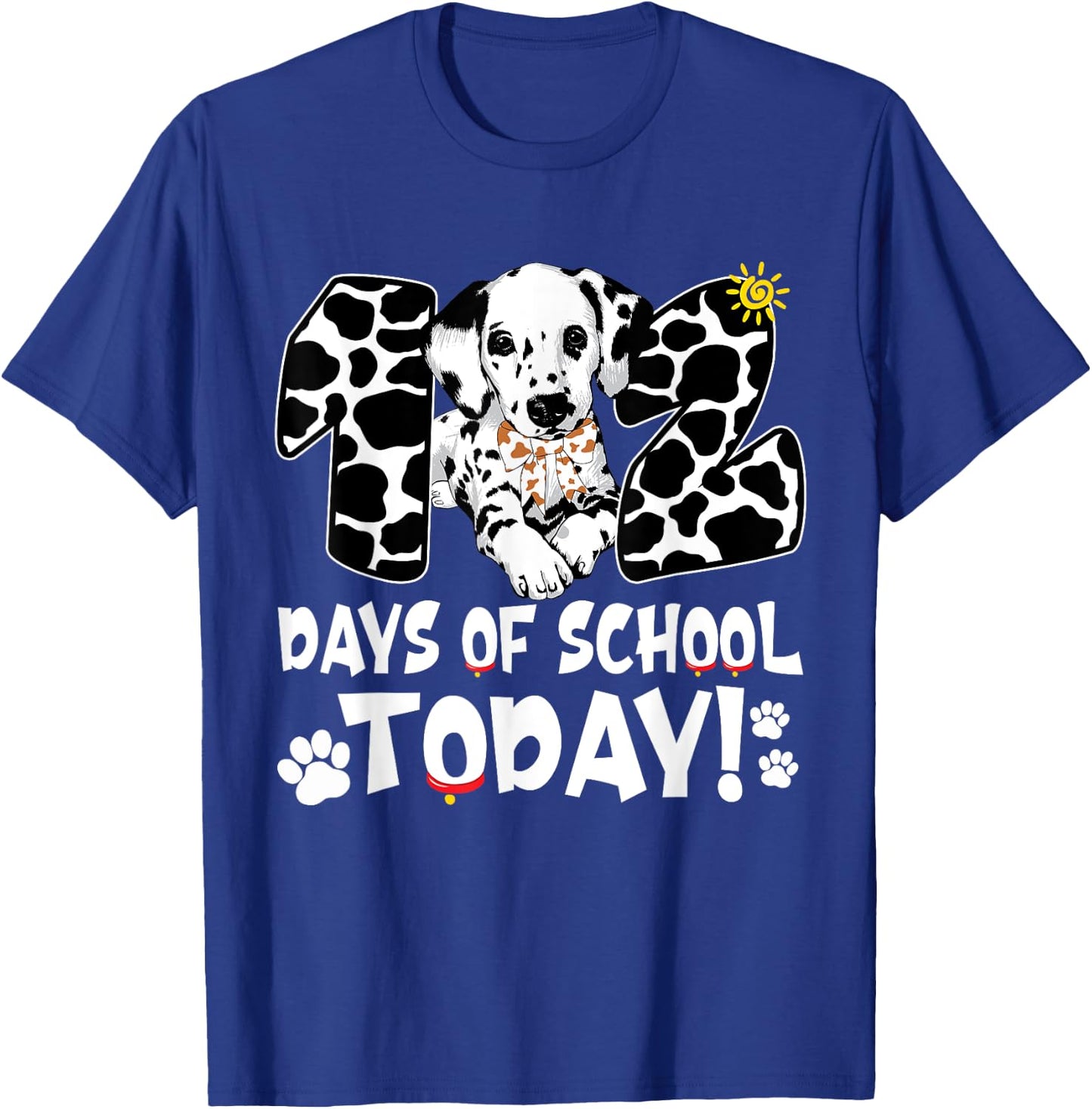 102 Days Of School Today Dalmatian Dog 100 Days Smarter Kids T-Shirt - T-Shirt | Royal