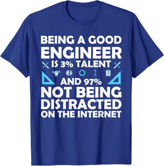 Funny Engineer Art Men Women Mechanical Engineering Lovers T-Shirt - T-Shirt | Royal