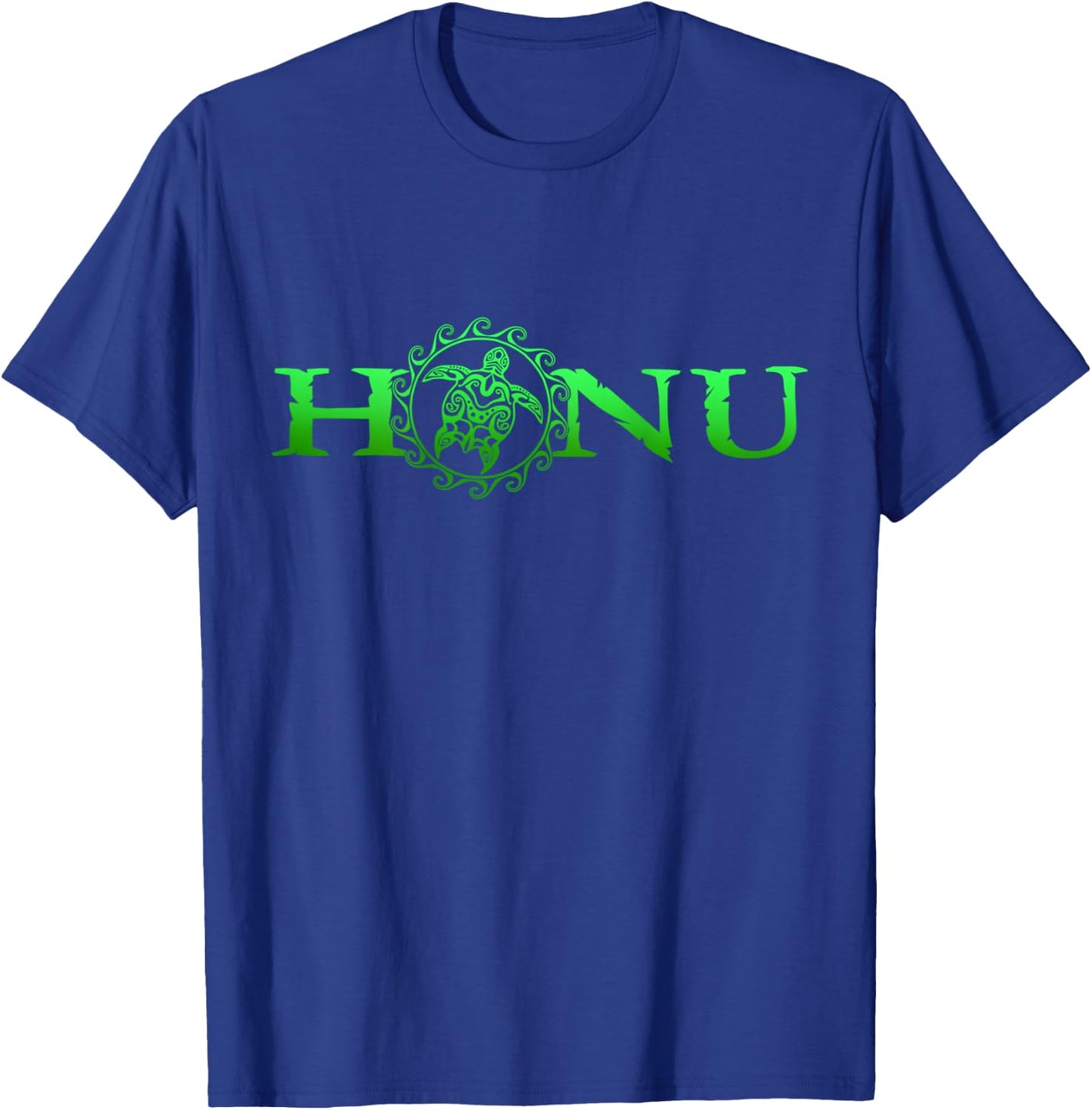 Hawaiian Honu Green Tribal Turtle T-Shirt - T-Shirt | Royal