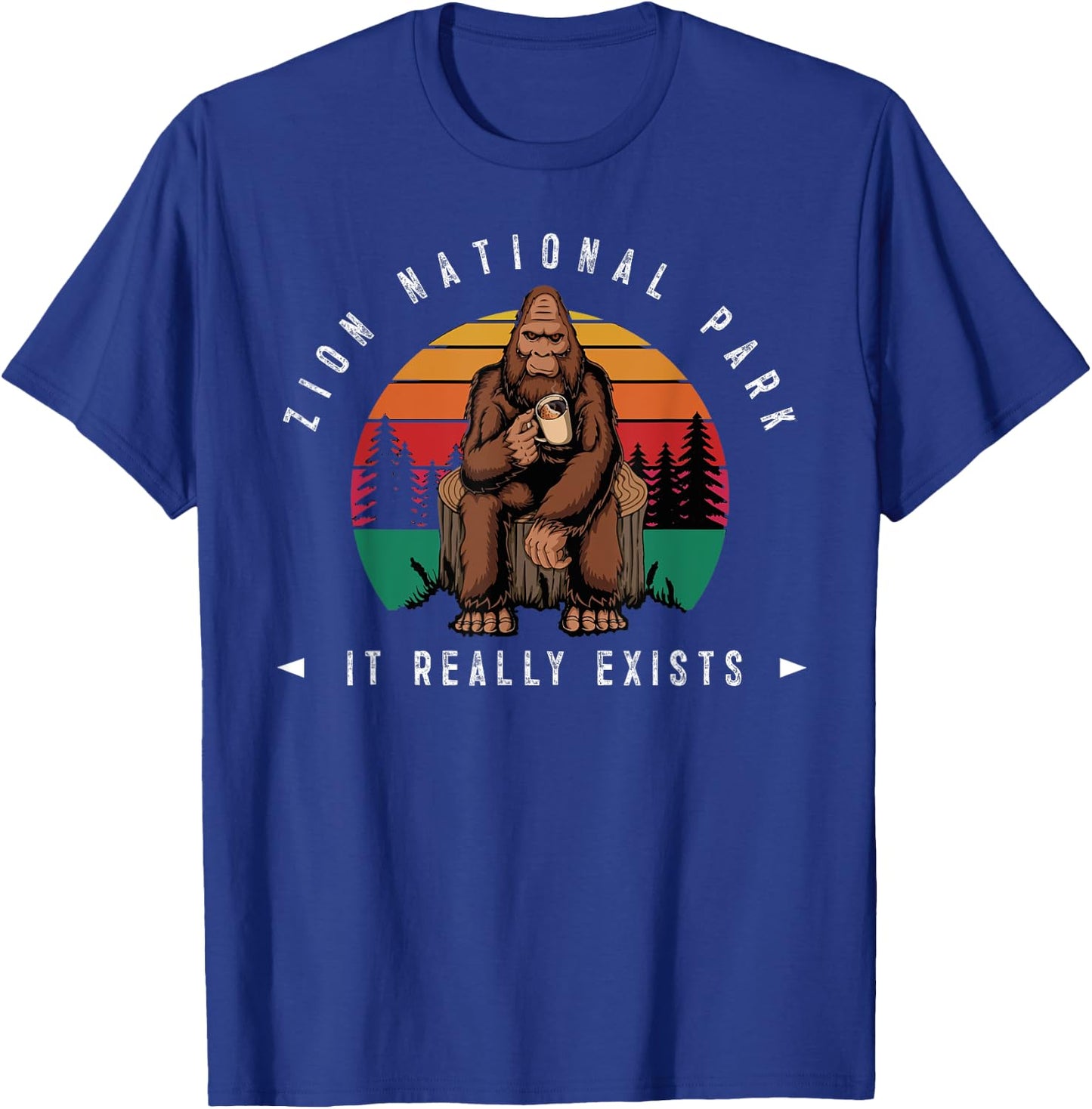 Zion National Park Bigfoot Sasquatch Men & Women T-Shirt - T-Shirt | Royal
