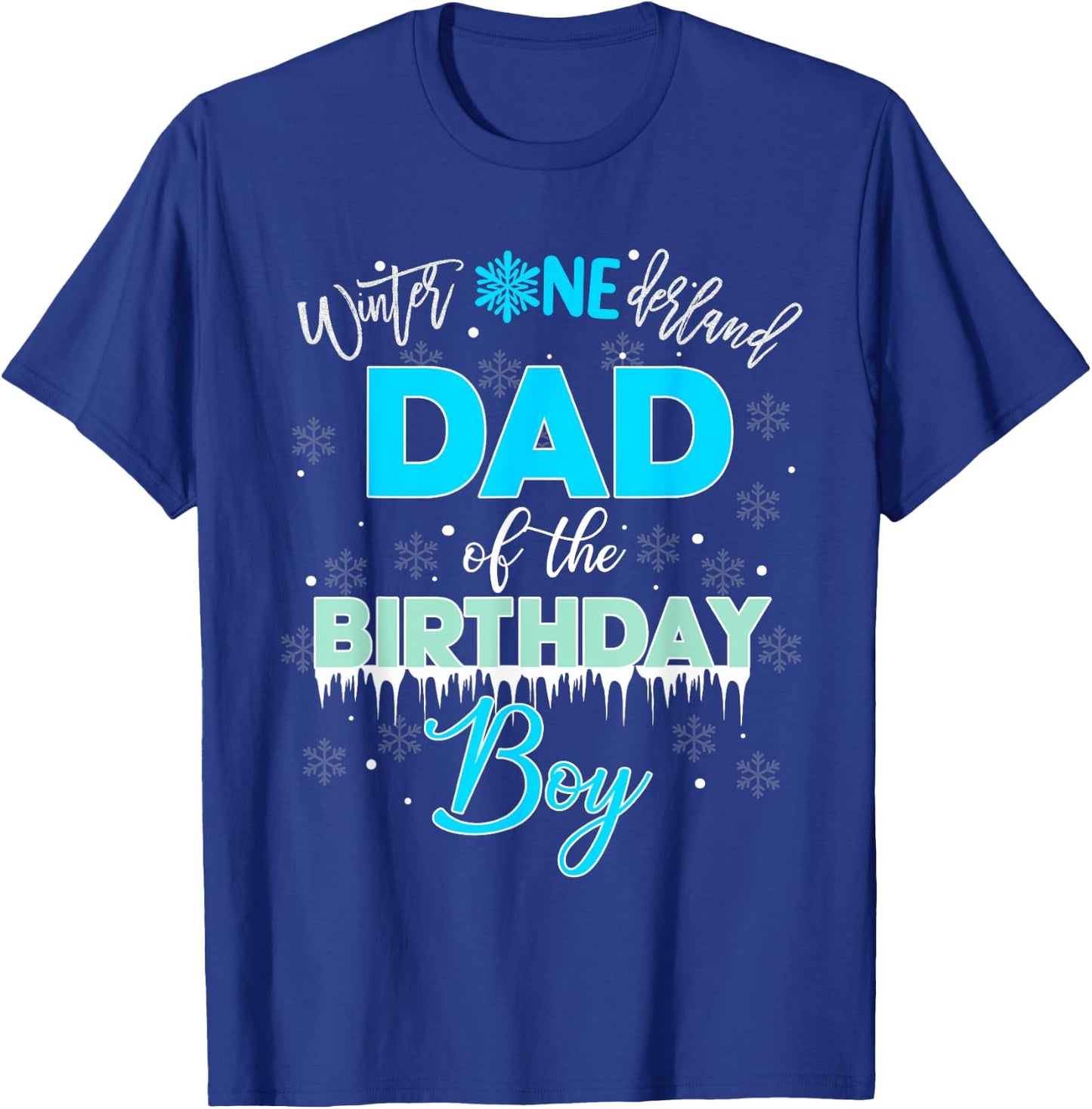 Dad Of The Birthday Boy Shirt Winter Onederland Family T-Shirt - T-Shirt | Royal