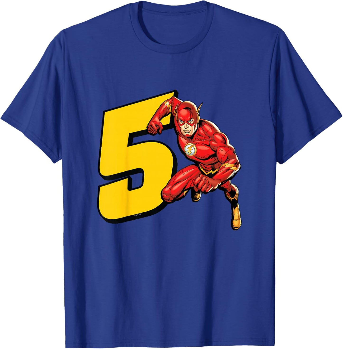 Kids The Flash Super Hero 5th Birthday T-Shirt - T-Shirt | Royal