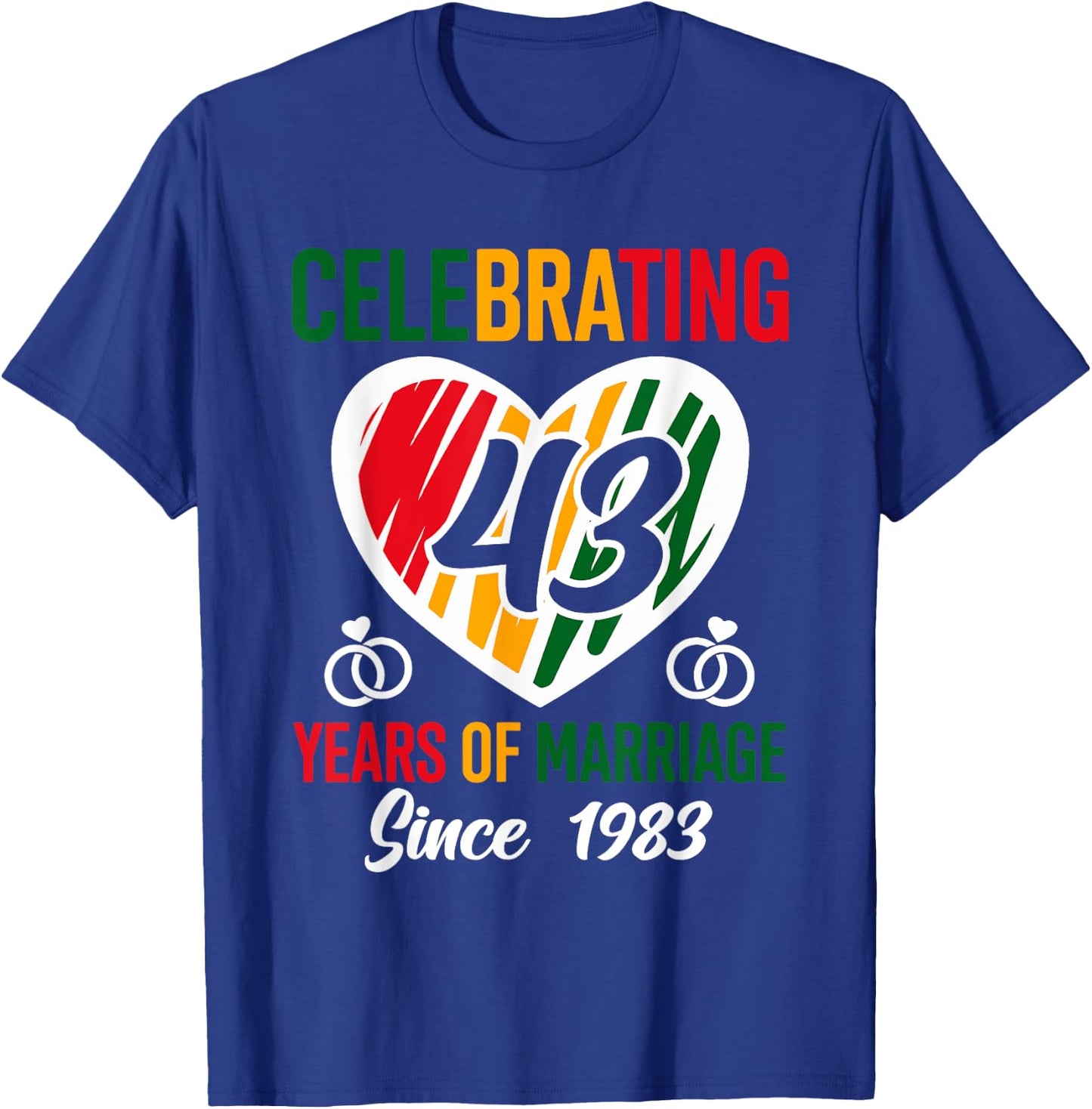 43 Years of Marriage Since 1983 43rd Wedding Anniversary T-Shirt - T-Shirt | Royal