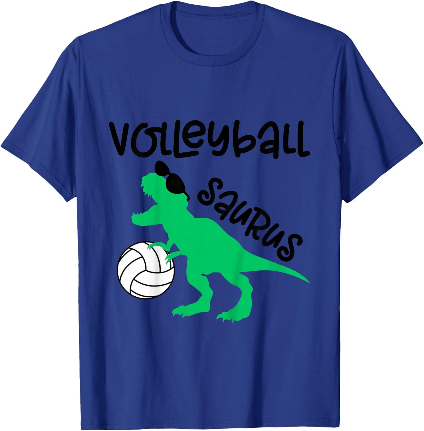 Dinosaur Volleyball Saurus Toddler Boy Biggest Fan Baby Girl T-Shirt - T-Shirt | Royal
