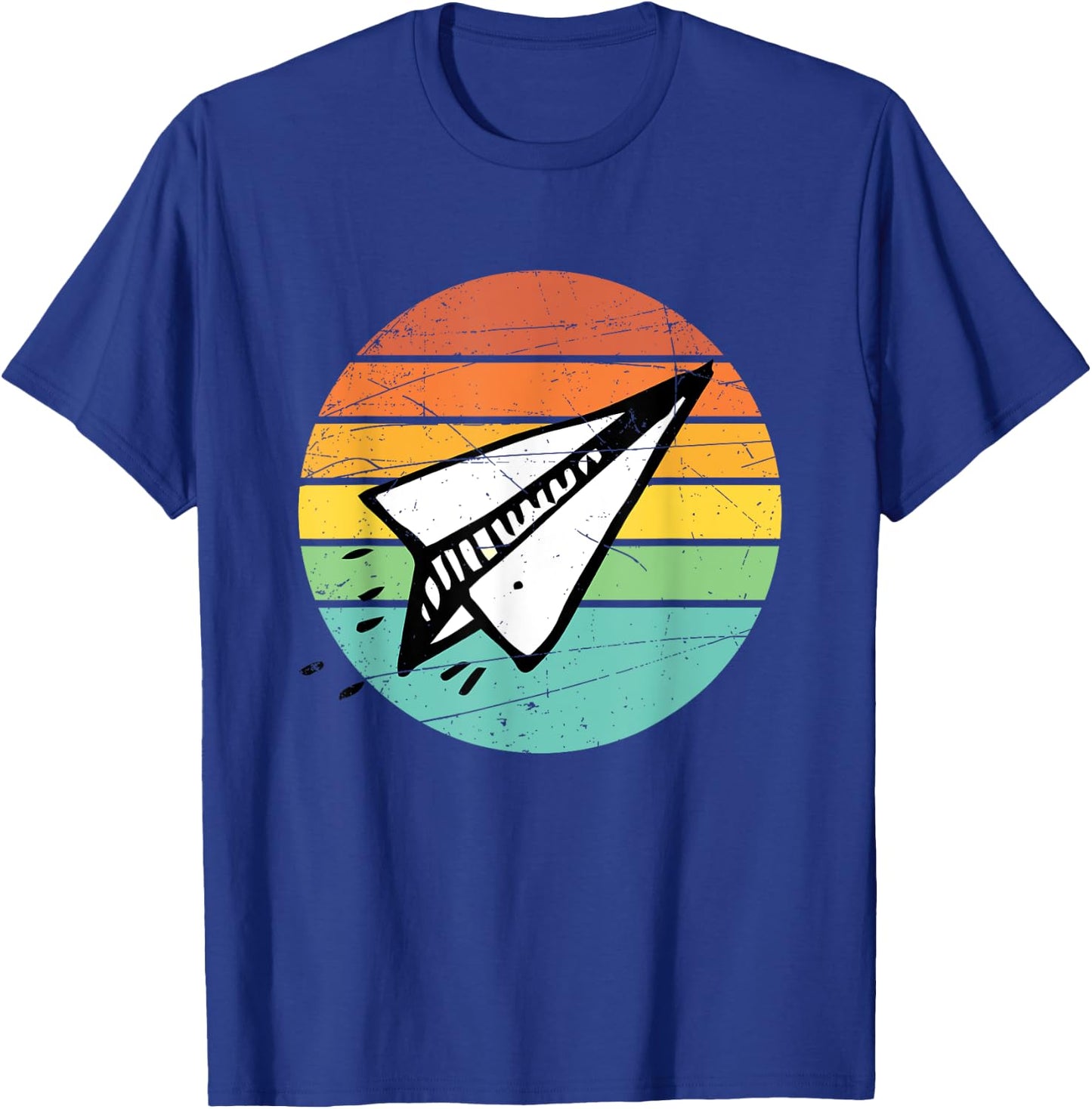 Retro Vintage Paper Airplane Lover Aviation Day Gift Ideas T-Shirt - T-Shirt | Royal