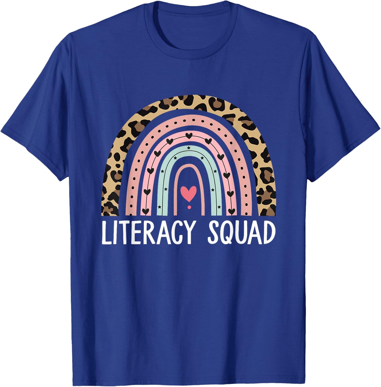 Literacy Squad Coach Reading School Librarian Teacher T-Shirt - T-Shirt | Royal