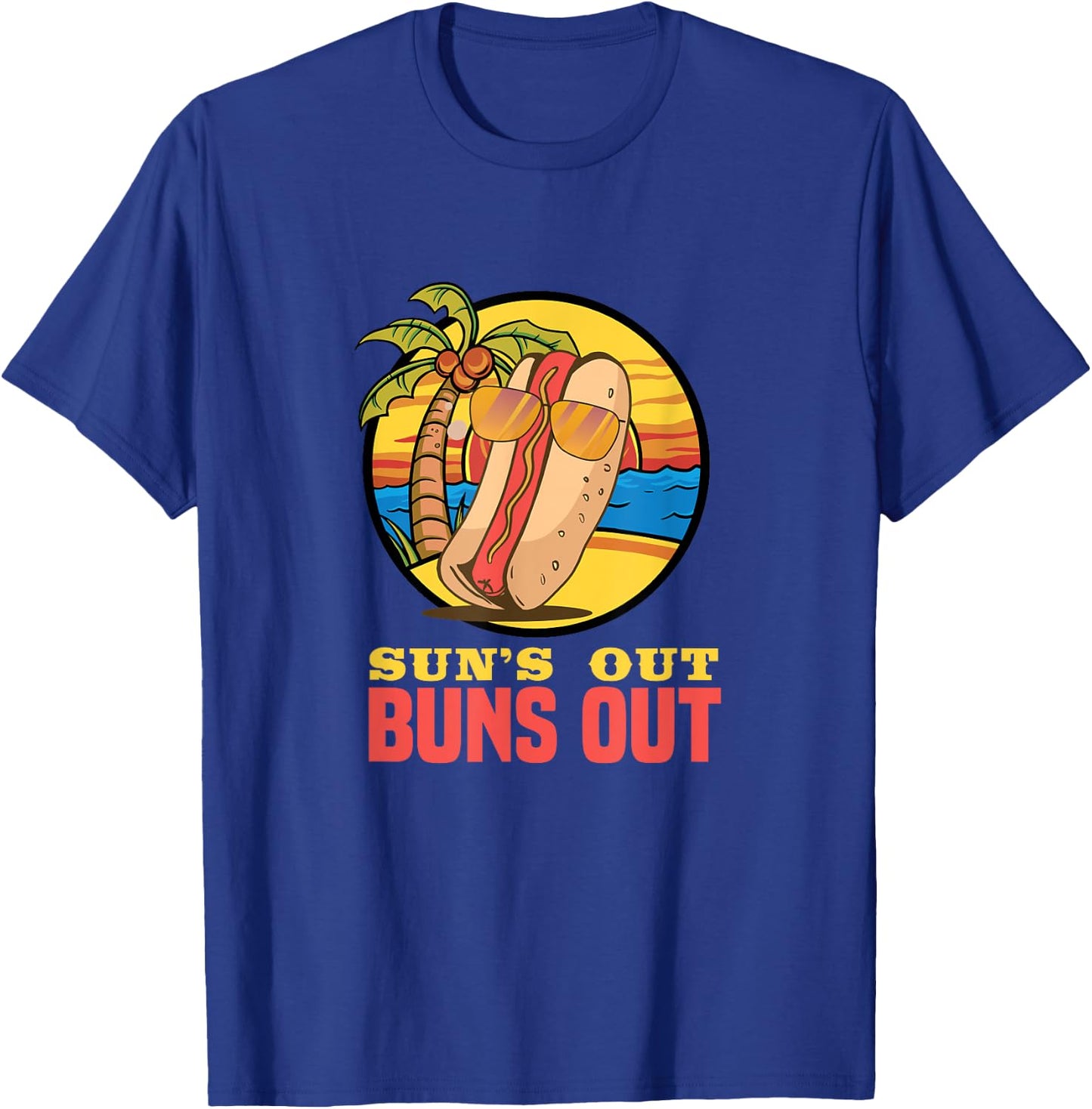 Sun's out buns out hot dog costume T-Shirt - T-Shirt | Royal