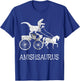 Amish Saurus Dinosaurs Horse Riding Buggy Funny Dino T-Rex T-Shirt - T-Shirt | Royal