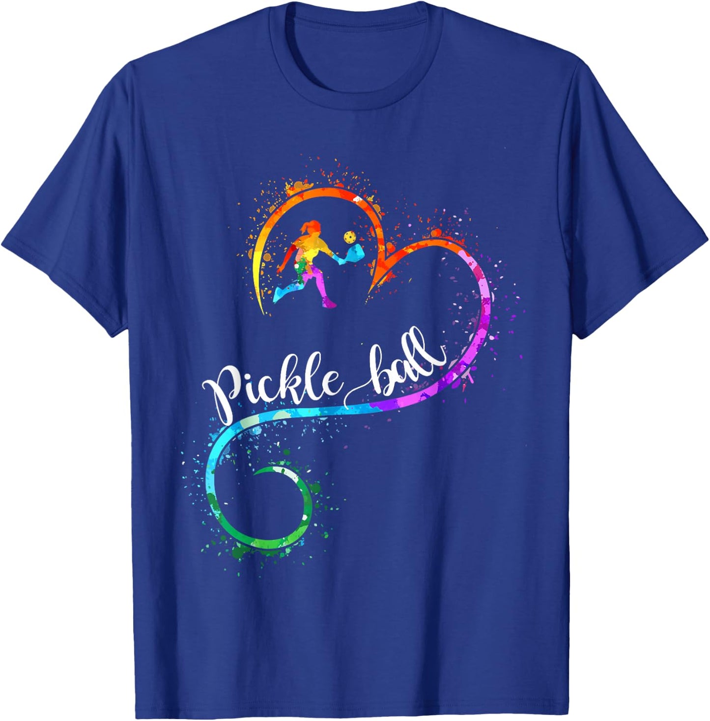 I Love Pickleball Watercolors Funny Pickleball Girl Player T-Shirt - T-Shirt | Royal