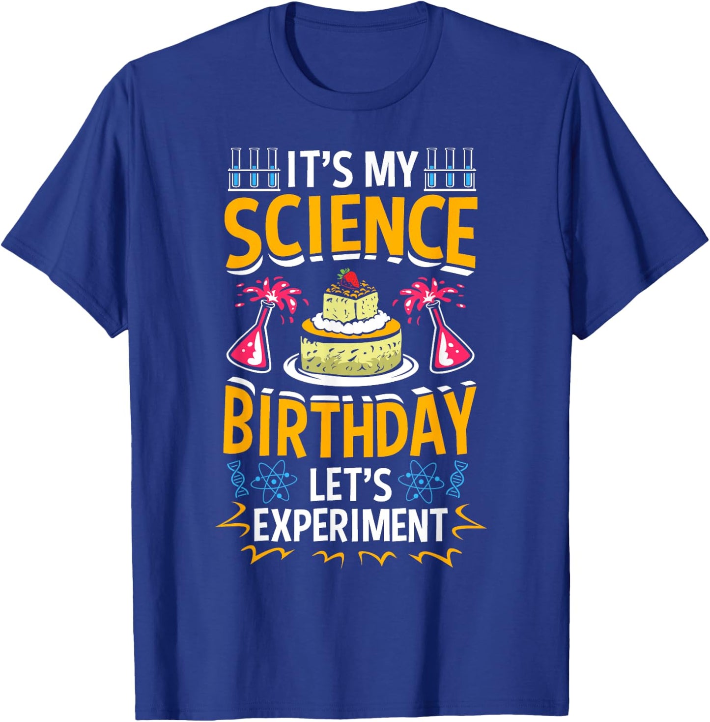 Birthday Boy Girls Science Stem Kids Birthday Party Theme T-Shirt - T-Shirt | Royal