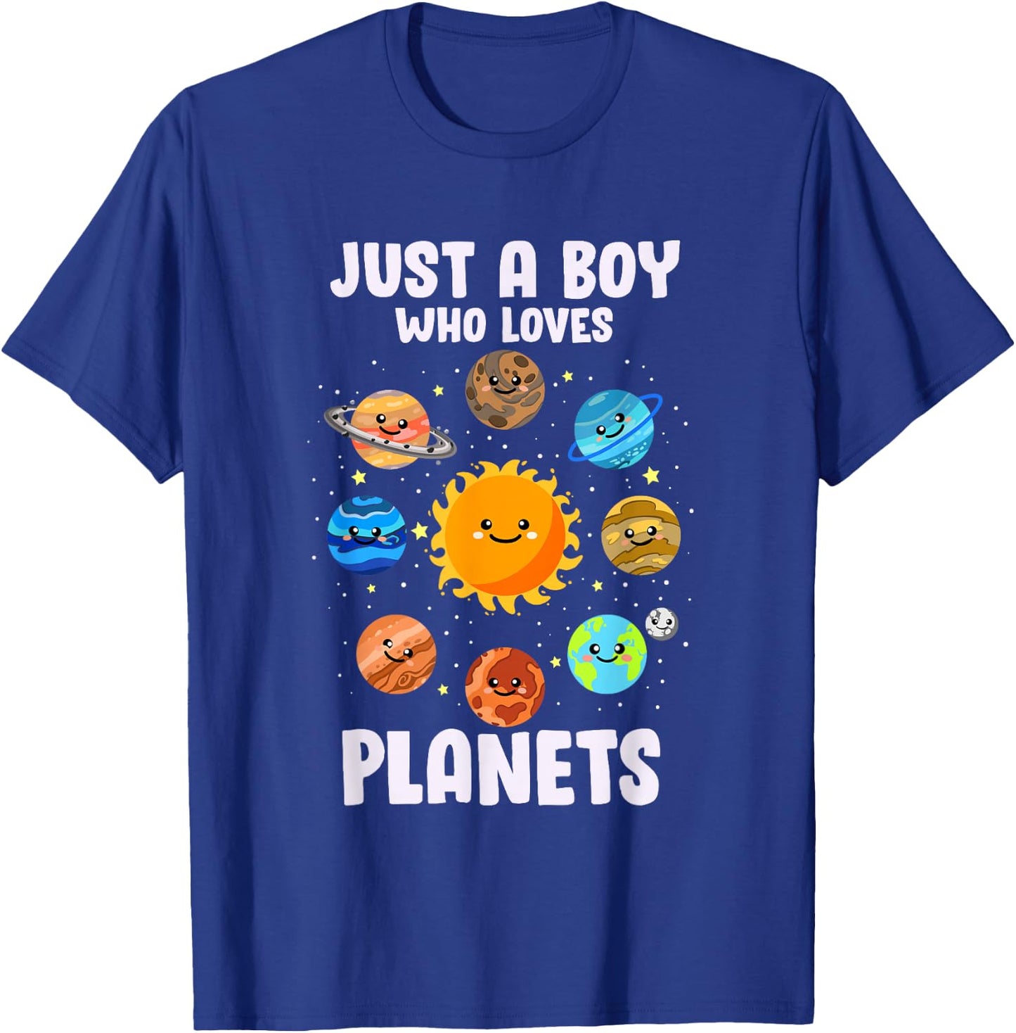 Just A Boy Who Loves Planets Lover Solar System Astronomy T-Shirt - T-Shirt | Royal