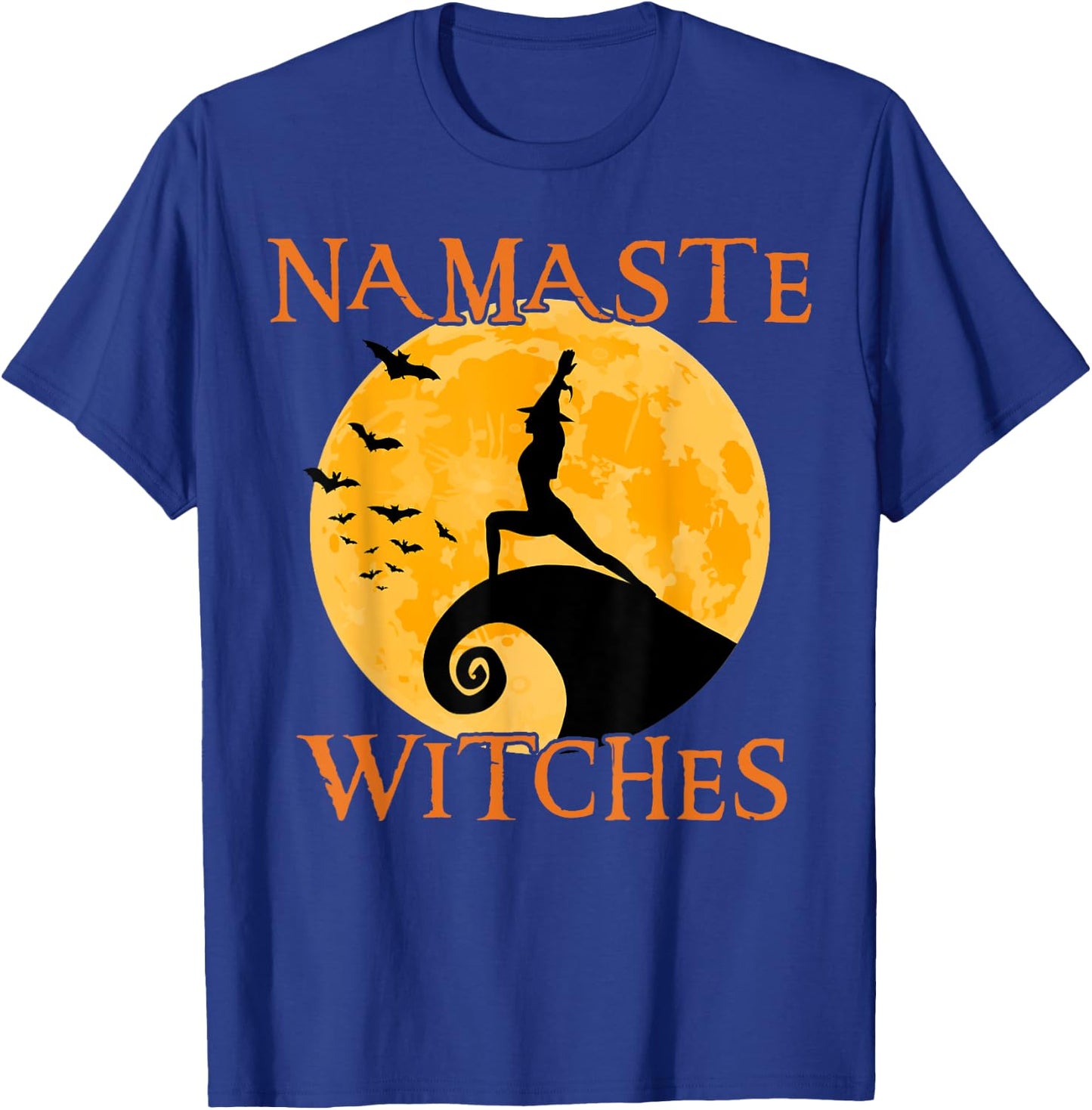 Namaste Witches Yoga Warrior I Pose Halloween Yoga T-Shirt - T-Shirt | Royal
