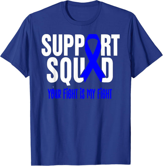 Rectal Cancer Support Squad Rectal Cancer Awareness T-Shirt - T-Shirt | Royal