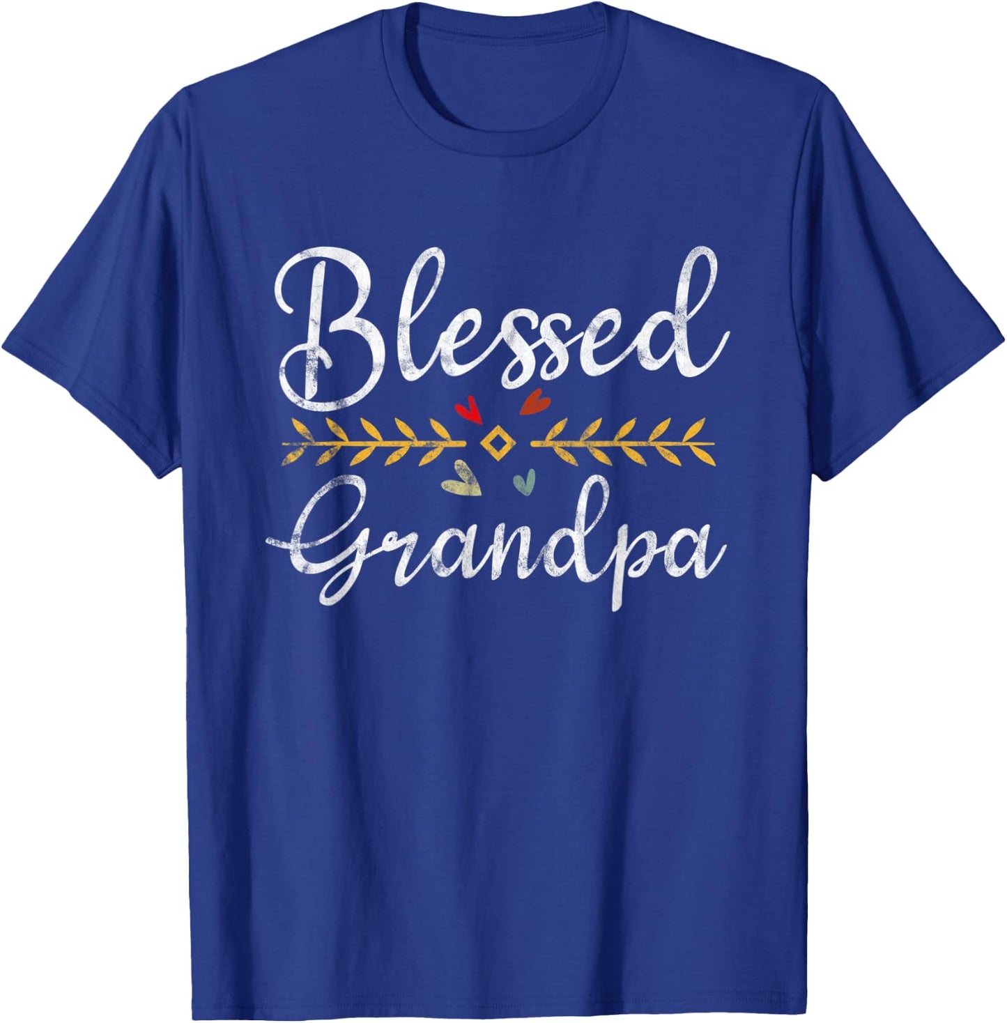 Blessed Grandpa Vintage Graphic Funny Grandpa Father's Day T-Shirt - T-Shirt | Royal