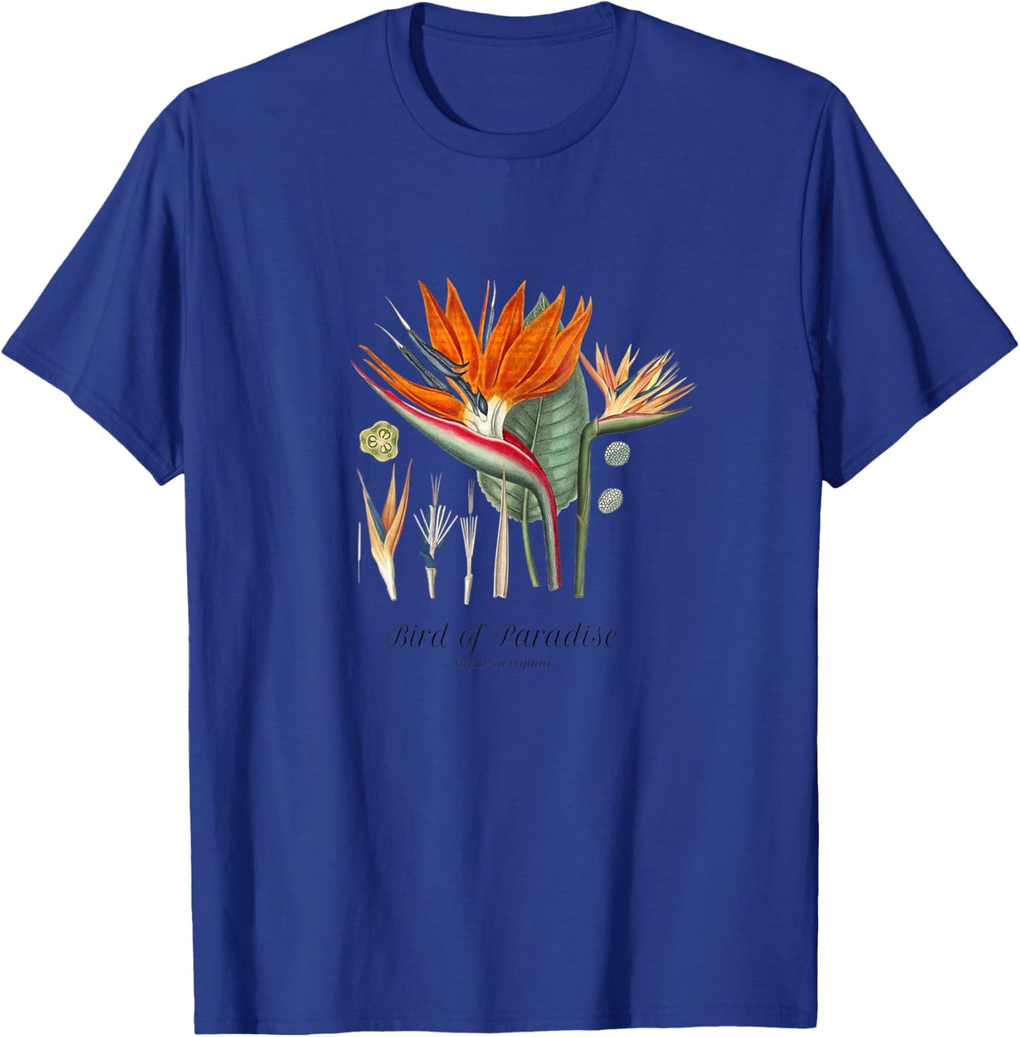 Bird of Paradise Botanical, Tropical Plants T-Shirt - T-Shirt | Royal