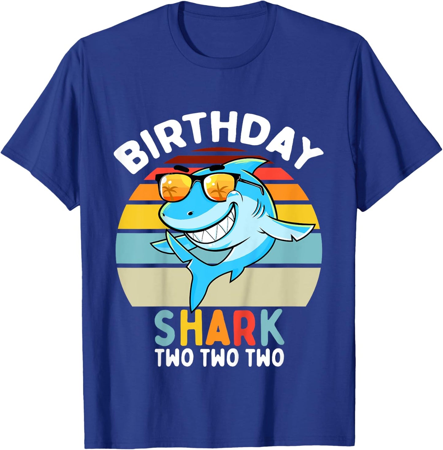 2nd Birthday Boy Shark 2 Year Old Boys Matching Family T-Shirt - T-Shirt | Royal