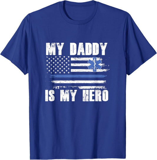 USA flag emergency paramedic father dad paramedic gift T-Shirt - T-Shirt | Royal